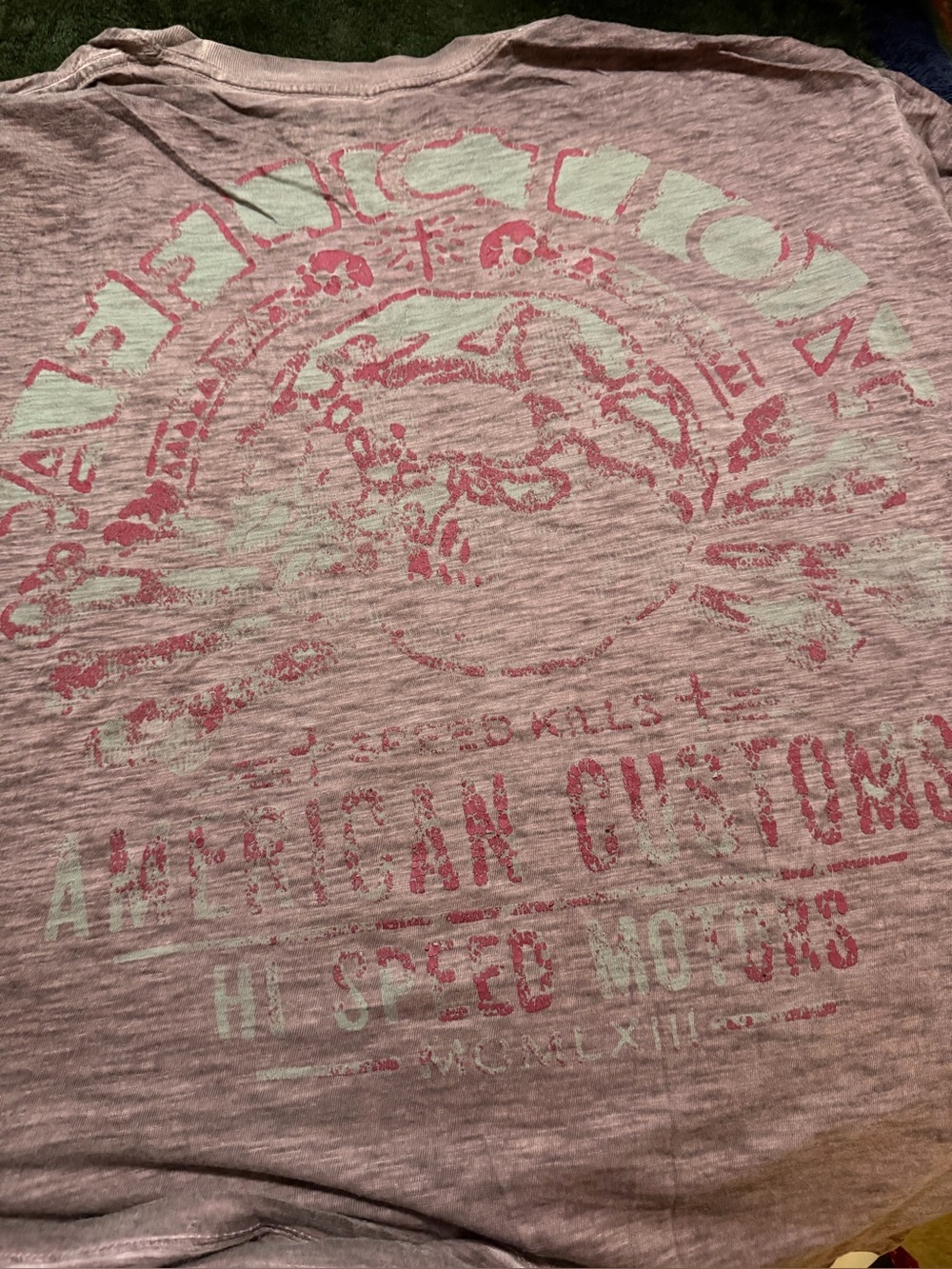 Affliction Graphic Tee in Light Pink with White Print